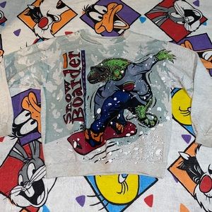 kids Snow boarding lizard crew neck